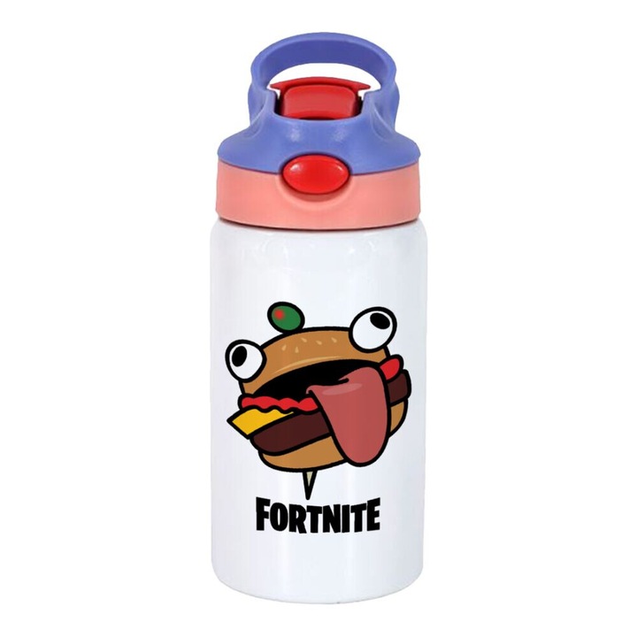 Sticla termica din otel inoxidabil pentru copii, 350ml, roz/mov, cu capac cu siguranta