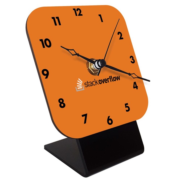 Ceas de perete din lemn cu mecanism quartz, set cu suport, 10x12x6cm, multicolor