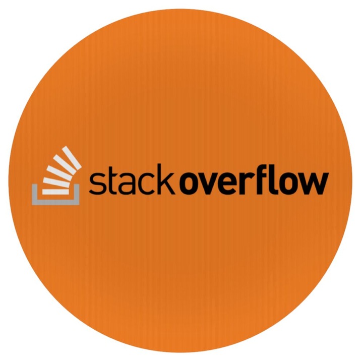 Mousepad rotund StackOverflow, 20cm, 3mm grosime, material silicon, antiderapant, portocaliu