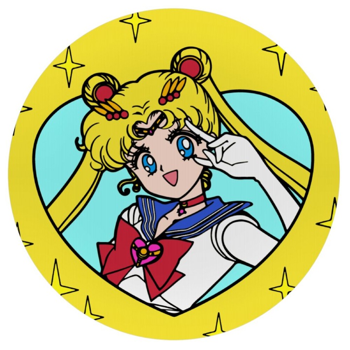 Mousepad rotund Sailor Moon, Silicon, 20 cm, Multicolor