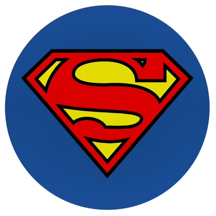 Mousepad Superman vintage, rotund 20cm, silicon, 3mm grosime