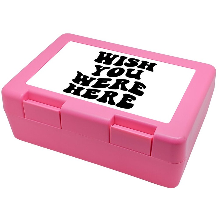 Recipient pentru gustari copii, roz, 185x128x65mm, plastic fara BPA