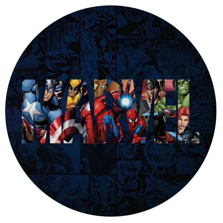 Mousepad rotund, personaje MARVEL, silicon, multicolor, 20 x 20 cm