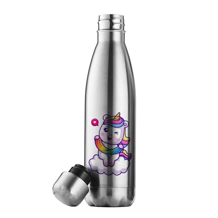 Termos inox dublu perete, 500ml, capac cu inchidere etansa, reciclabil
