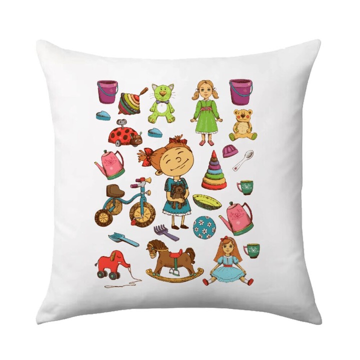 Perne decorative, perna pentru canapea 40x40cm, design pe o parte, umplutura inclusa, multicolor