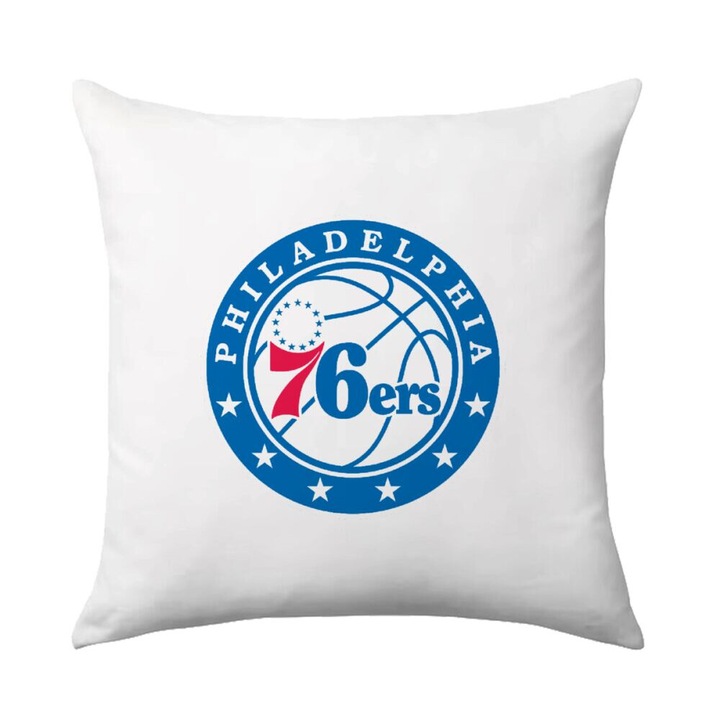 Perna decorativa Philadelphia 76ers, 40x40cm, design pe o parte, umplutura inclusa
