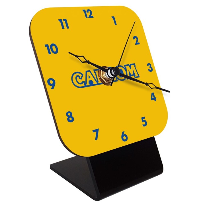 Ceas de perete din lemn cu mecanism quartz, set cu suport, 10x12x6cm, multicolor