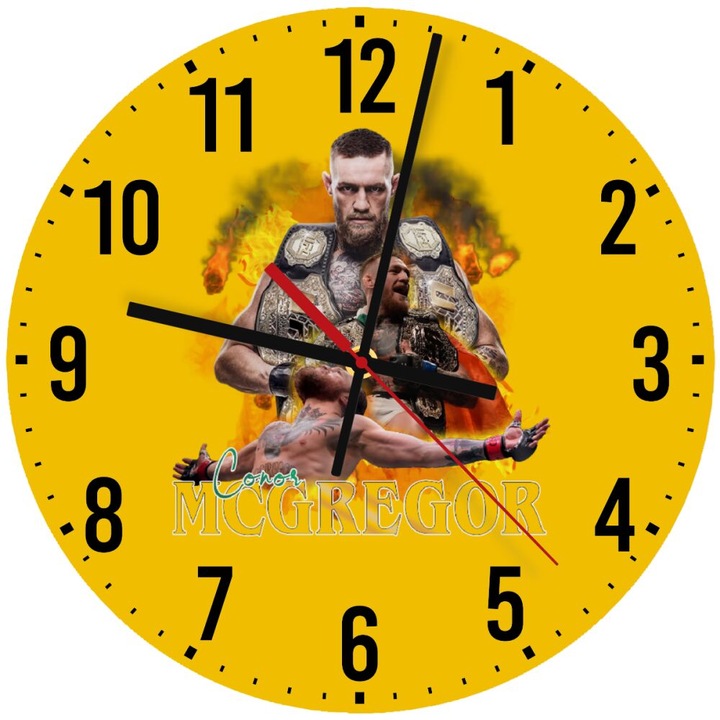 Ceas de perete din lemn 30cm, mecanism quartz, montare pe perete, culoare naturala