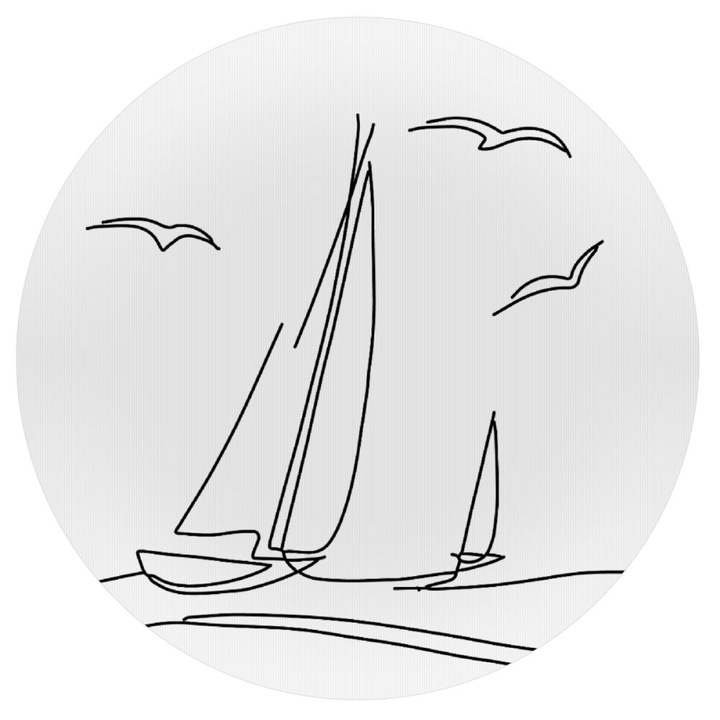 Mousepad rotund, silicon, 3mm grosime, alb/negru, 20 x 20 cm