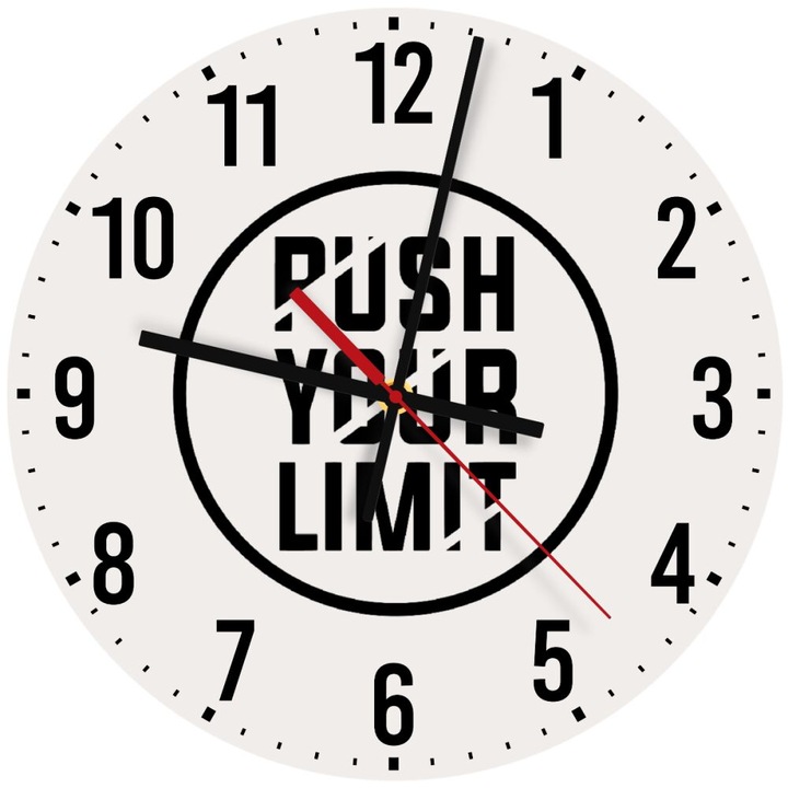 Ceas de perete din lemn 30cm, mecanism quartz, montare pe perete, culoare naturala