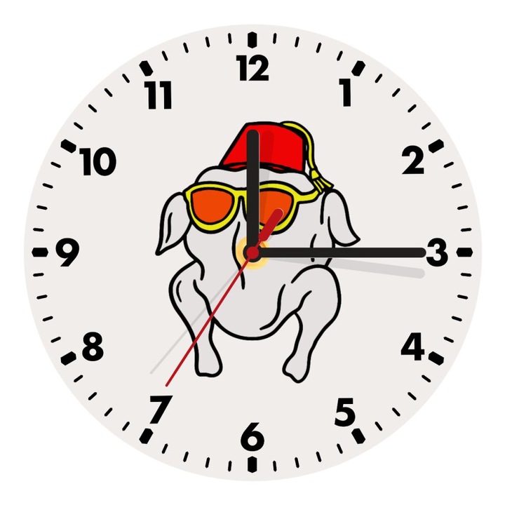 Ceas de perete din lemn, 20cm, montare pe perete, maro