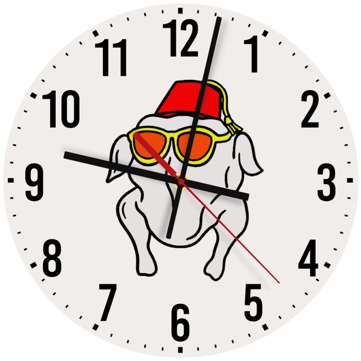 Ceas de perete din lemn 30cm, mecanism quartz, montare pe perete, culoare naturala