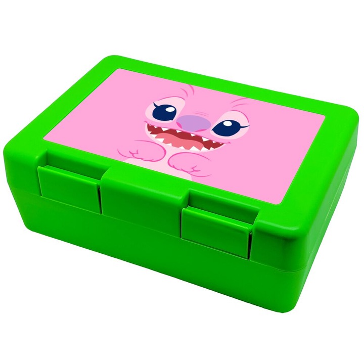 Container pentru gustari copii, Lilo & Stitch, verde, 185x128x65mm, fara BPA