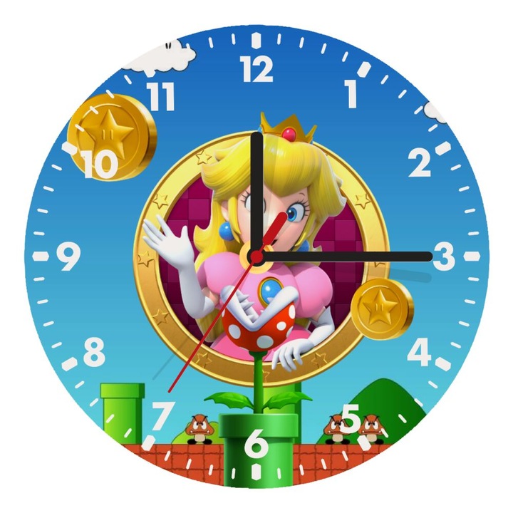 Ceas de perete din lemn, 20cm, montare pe perete, maro