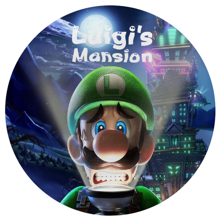Mousepad rotund, model Luigi's Mansion, multicolor, 20cm