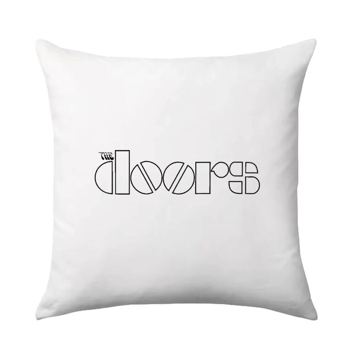 Perna decorativa, The Doors, 40x40cm, multicolor, cu umplutura inclusa