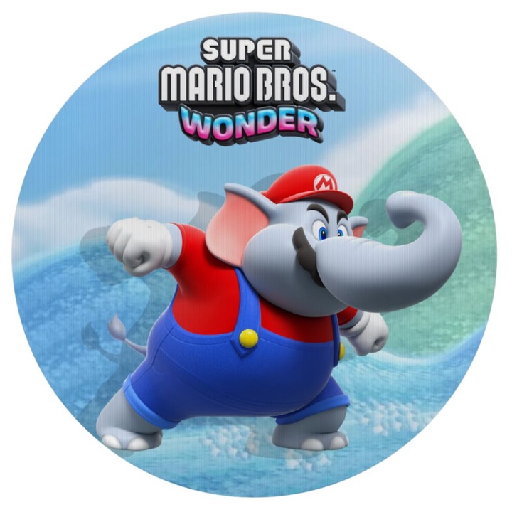 Mousepad Super Mario Wonder, rotund 20cm, silicon, 3mm grosime