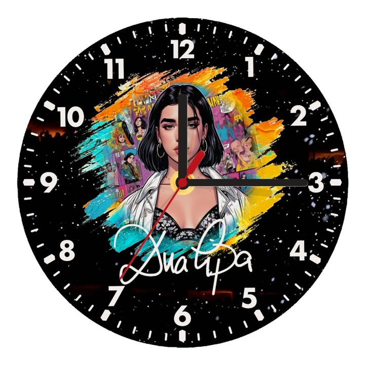 Ceas de perete din lemn, 20cm, montare pe perete, culoare lemn