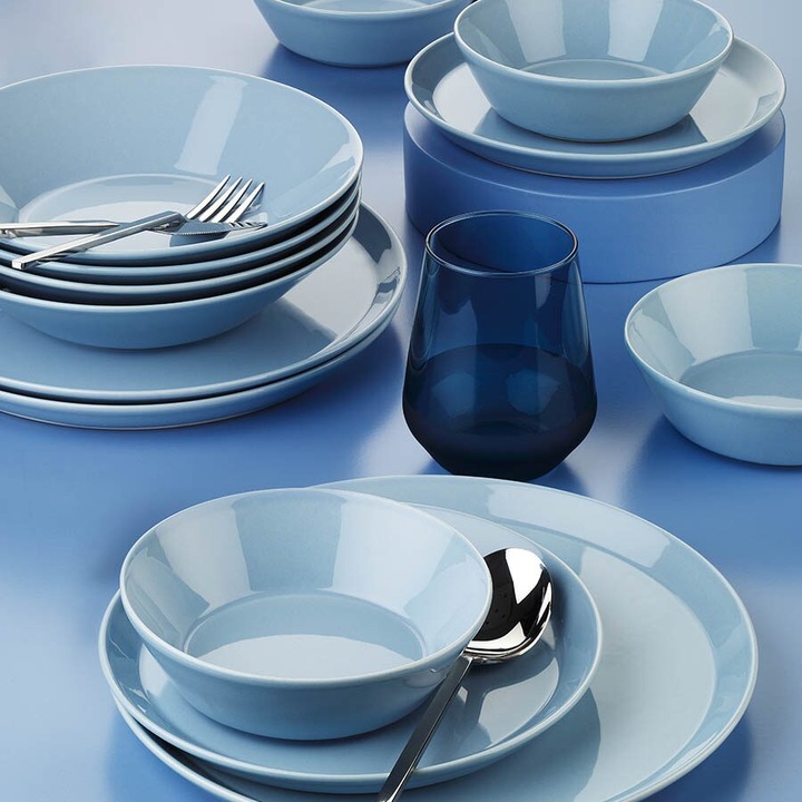 Сервиз за маса FORZA Kutahya Porselen, 24 части, 6 души, порцелан, син