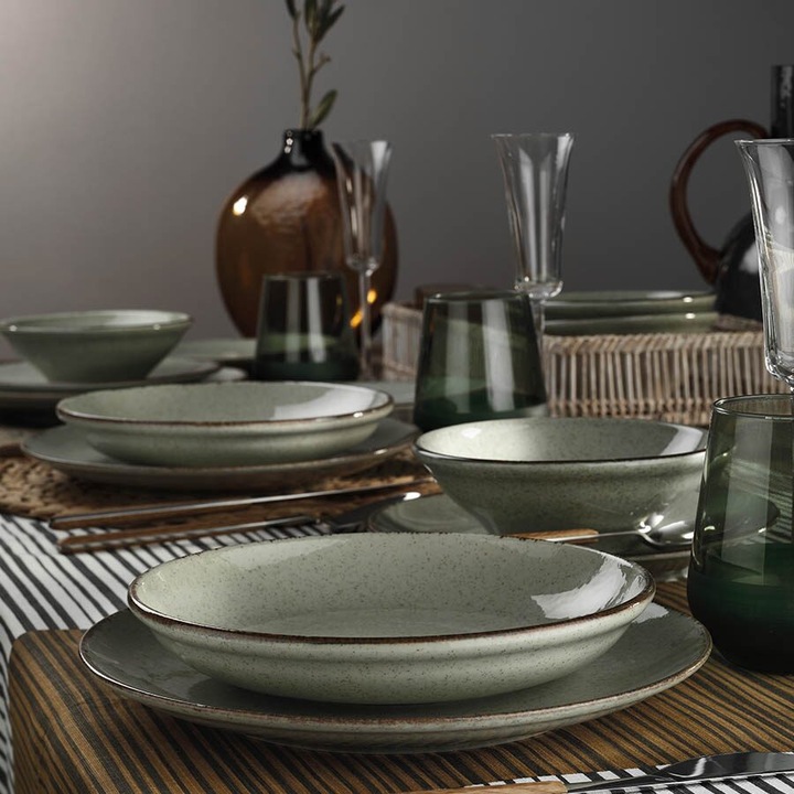 Сервиз за маса Color-X, 24 части, 6 души, порцелан, зелен, Kutahya Porselen