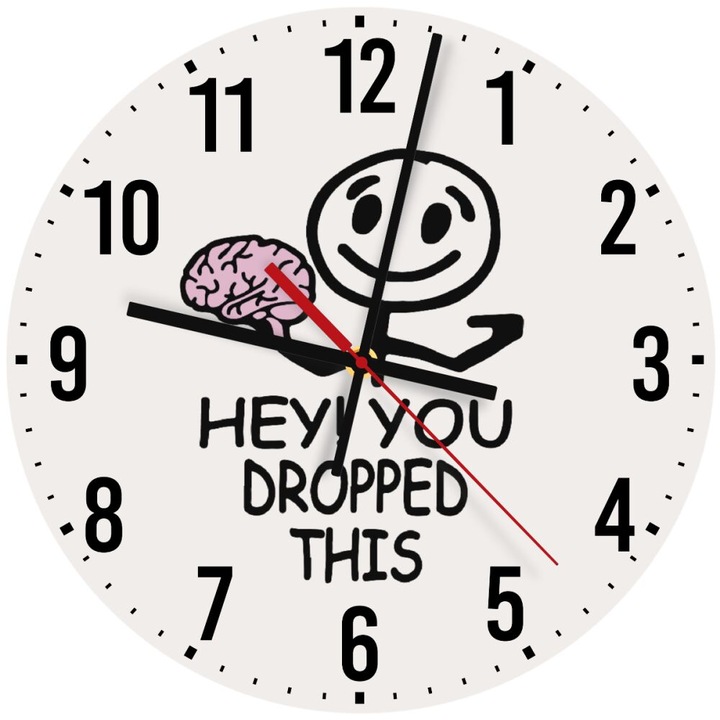 Ceas de perete din lemn 30cm, mecanism quartz, montare pe perete, culoare naturala