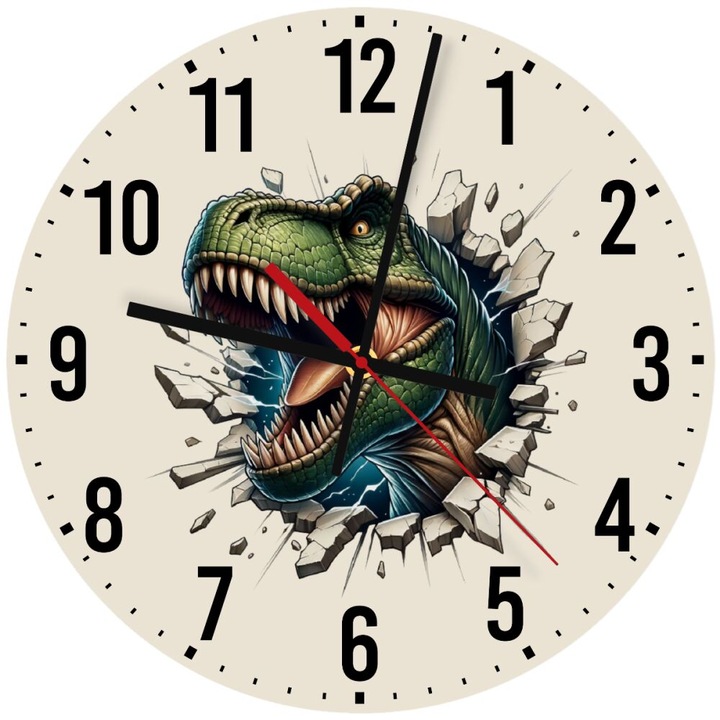 Ceas de perete din lemn 30cm, mecanism silentios, montare pe perete, multicolor