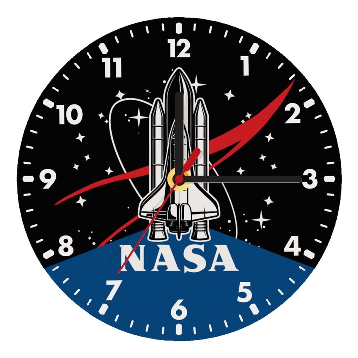 Ceas de perete din lemn, 20cm, montare pe perete, baterie AA, multicolor