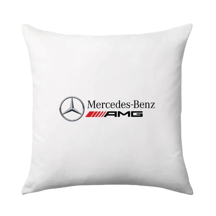 Perna decorativa, AMG Mercedes, 40x40cm, design pe o parte, umplutura inclusa