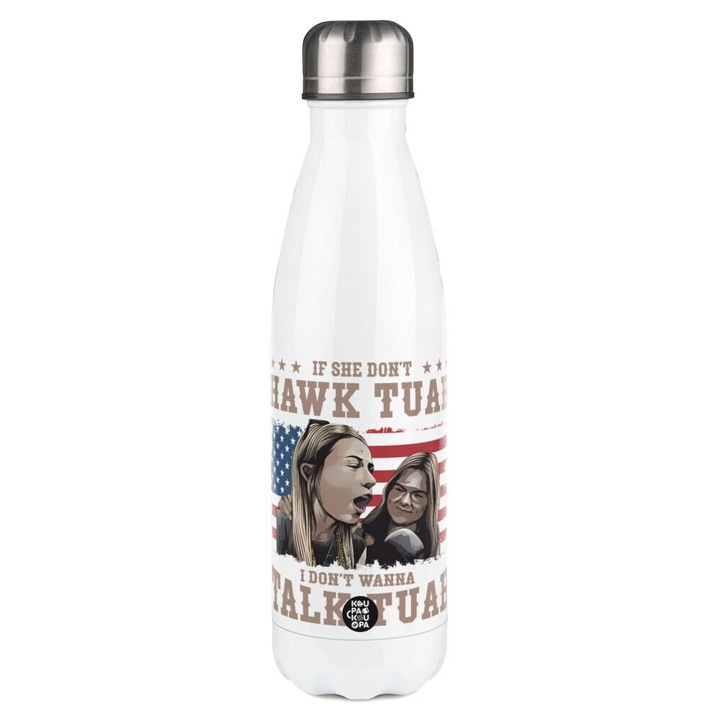 Termos din otel inoxidabil, 500ml, alb, capac cu inchidere etansa, izolatie avansata cu perete dublu
