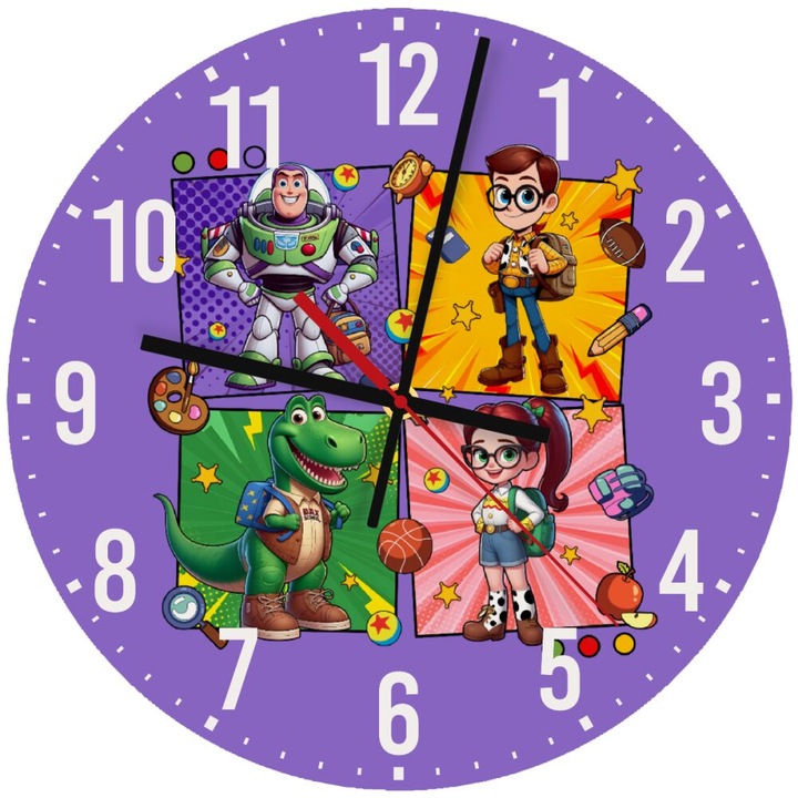 Ceas de perete din lemn 30cm, mecanism quartz, montare pe perete, culoare naturala