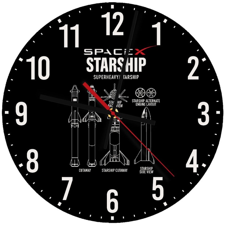 Ceas de perete din lemn 30cm, mecanism quartz, montare pe perete, culoare naturala