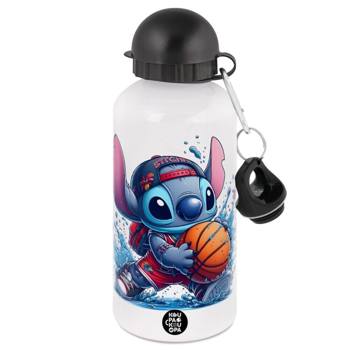 Bidon de apa, aluminiu, 500ml, capac de siguranta, multicolor