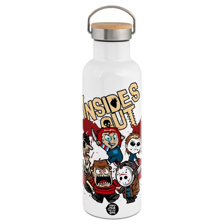 Termos, Inox/lemn, 750 ml, Multicolor