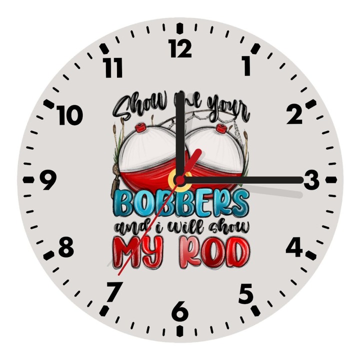 Ceas de perete din lemn, 20cm, montare pe perete, baterie AA, multicolor