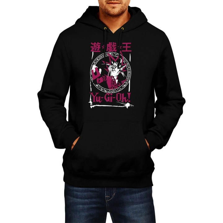 Hanorac barbati Japan Manga Anime Comics Tralala Yu Gi Oh 04, Negru