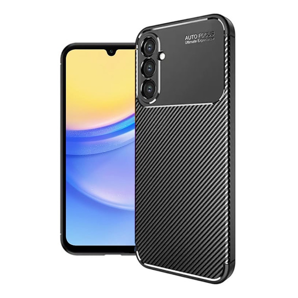Husa pentru Samsung Galaxy A16 Daden® Flexibila Antisoc Carbon, Protectie camera, Slim, Hybrid Antisoc, Negru