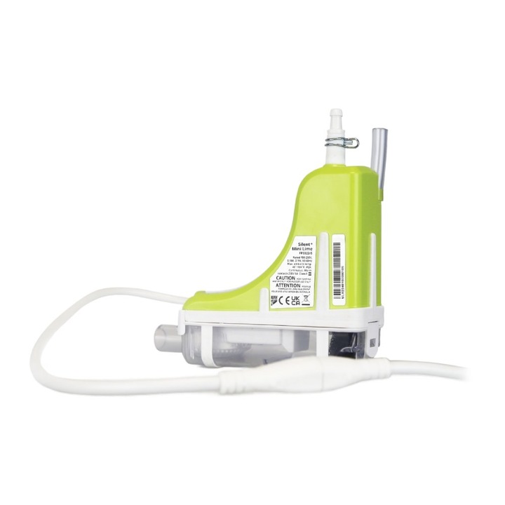 Pompa condens aer conditionat Aspen, Silent+ Mini Lime Speedi Duct canal, 70 x 65 mm, debit maxim 40 litri/h, inaltime maxima de pompare 15 m, alba