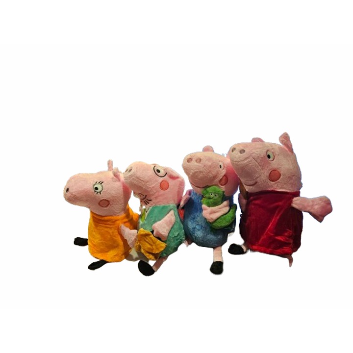 Játékok Malac család, Peppa malac típus, plüss, 4 db-os készlet, 30 cm