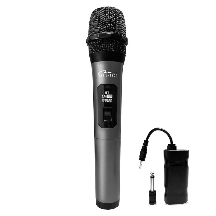 Безжичен микрофон за караоке тонколони Media-tech MIC HERO WIRELESS MT398, черен
