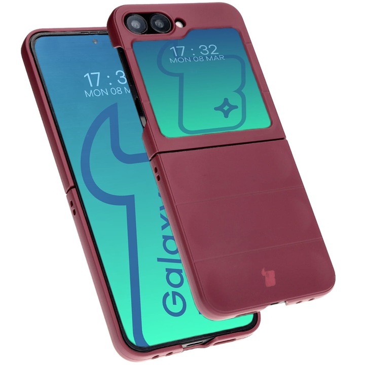 Bizon Case Tur Case за Galaxy Z Flip6, тъмно лилав
