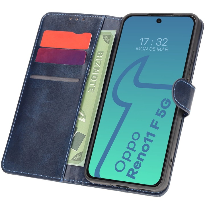 Кейс Bizon Pocket за Oppo Reno11 F 5G, тъмно син