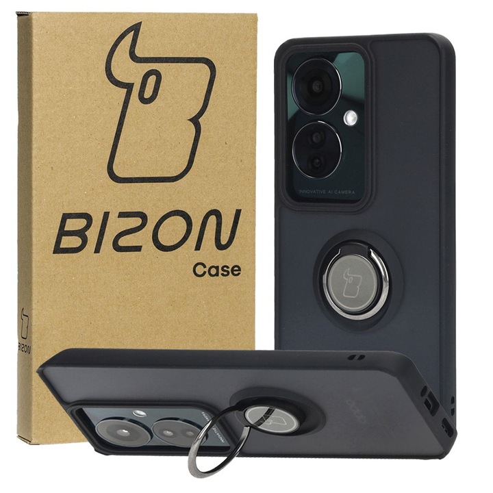 Кейс Bizon Case Hybrid Ring за Oppo Reno11 F 5G, оцветен с черна рамка