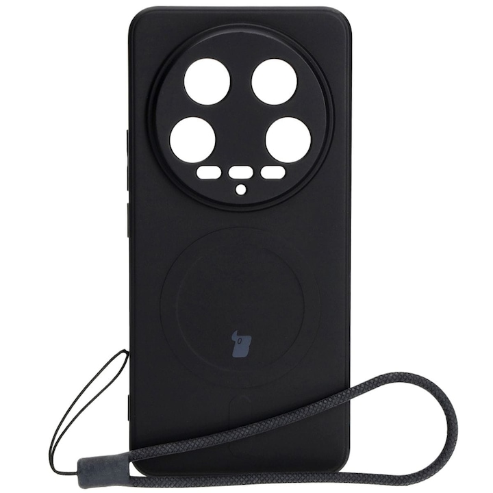 Силиконов калъф Bizon Magnetic Sq Cover за Xiaomi 14 Ultra, черен