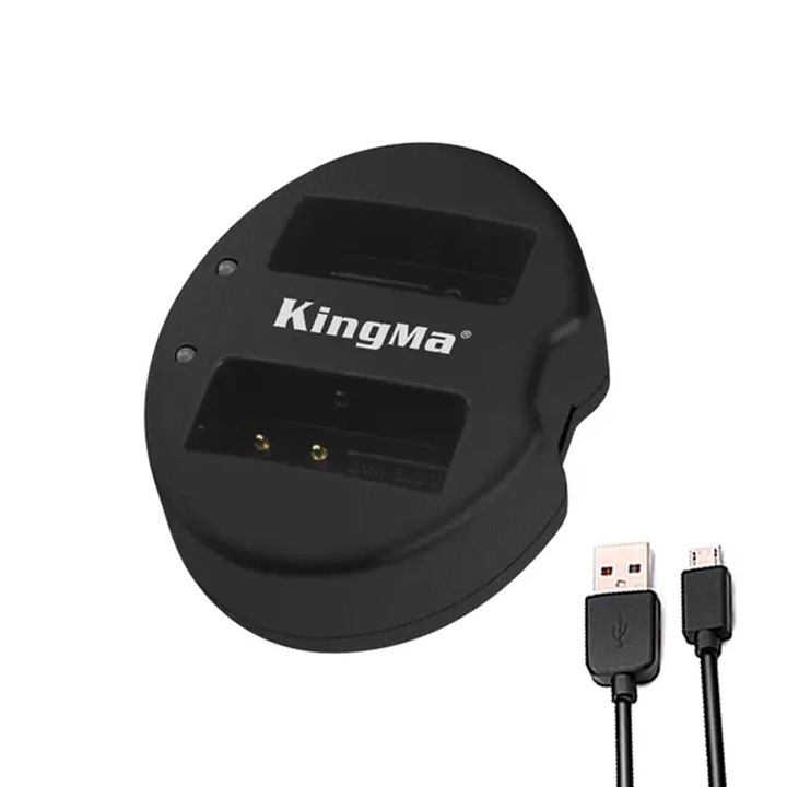 Incarcator dublu de baterii, KingMa, USB, pentru Panasonic Lumix DMC-GF3, DMC-GF5, DMC-GF6, DMC-GX7, DMC-LX100