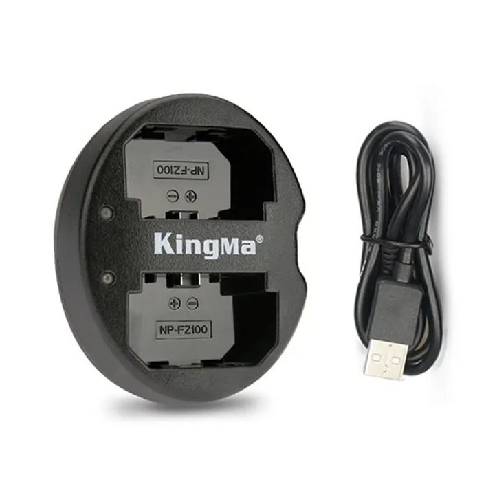 Incarcator de baterie, KingMa, USB Dual Pentru Sony A7III A7IV Alpha 1 A7C FX3 FX30 A7R3 A7R III A7R V A7R IV A7S A7SIII A9 A9II A9S A9R Alpha Series