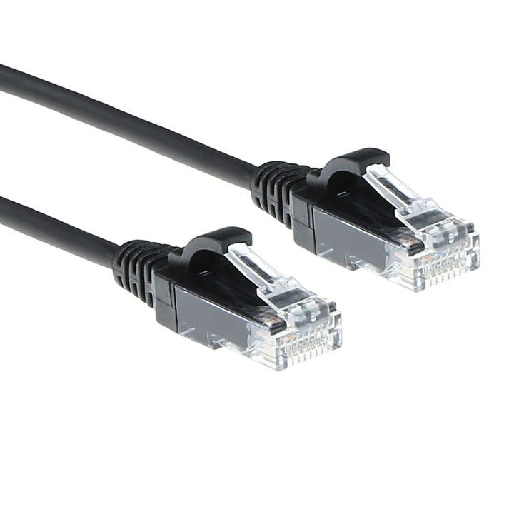 ACT CAT6 U-UTP Patch Cable 0, 5m Black, 201095, Hálózati kábelek