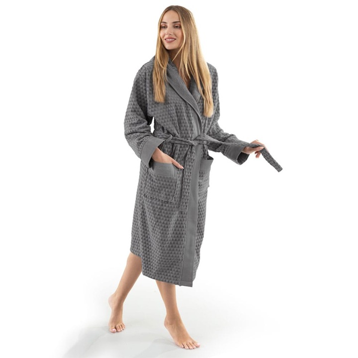 Halat de baie dama, Guy Laroche, bumbac, gri, XL