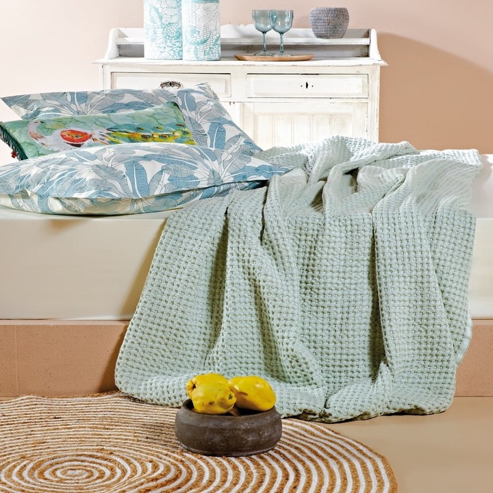 Patura Kentia Illusion, bumbac, alb, 170x250cm