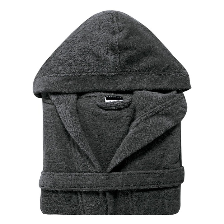 Halat de baie, Kentia, 100% bumbac, gri inchis