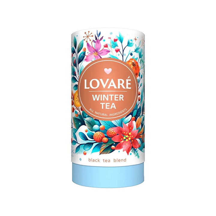 Чай Lovare Winter tea New, Черен, Шафран, Райска ябълка, Папая, Манго, Пъпеш, Насипен, 80 гр